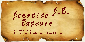 Jerotije Bajević vizit kartica